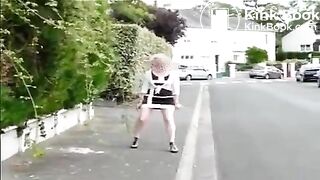 Mature Poop Public Street whilst walking