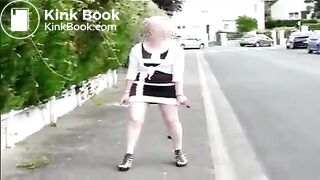 Mature Poop Public Street whilst walking