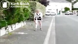 Mature Poop Public Street whilst walking