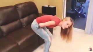Red Shirt girl rips Wet Farts