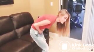 Red Shirt girl rips Wet Farts