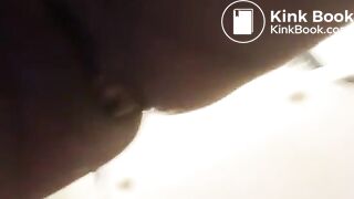 Ebony toilet squat poop