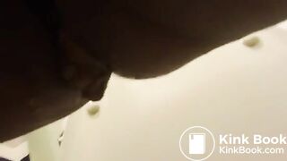 Ebony toilet squat poop