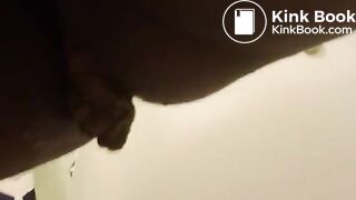 Ebony toilet squat poop
