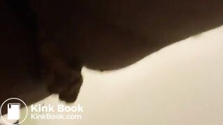 Ebony toilet squat poop