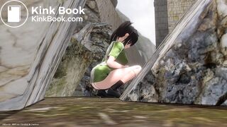 Spying on a girl pooping in public