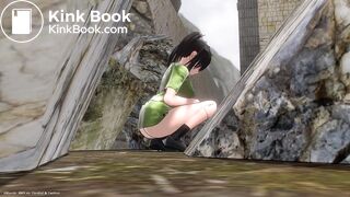 Spying on a girl pooping in public