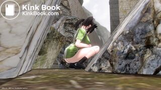 Spying on a girl pooping in public