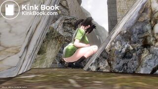 Spying on a girl pooping in public