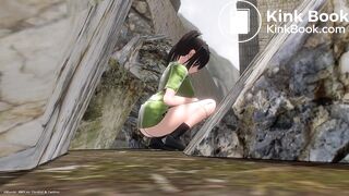 Spying on a girl pooping in public