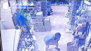 STORE CAMERA CATCHES WOMEN DEFECATING ON THE FLOOR