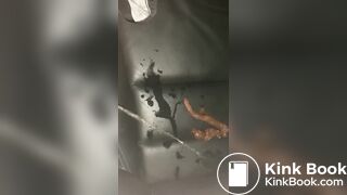 Wife pisses on her shit and car seat