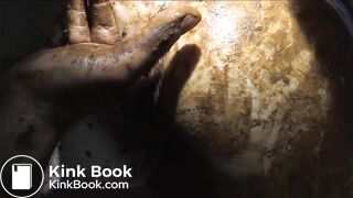 dirty pervert smears shit on a sleeping girl