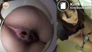 Girl Takes a Thick Shit in Toilet