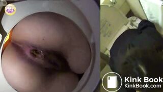 Girl Takes a Thick Shit in Toilet