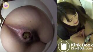 Girl Takes a Thick Shit in Toilet