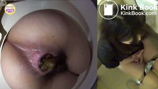 Girl Takes a Thick Shit in Toilet