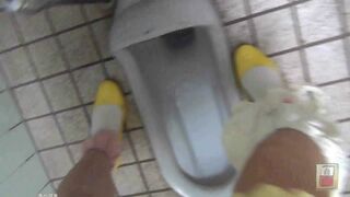 Japanese girl enema pooping toilet