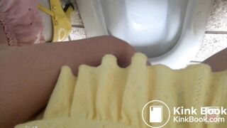 Japanese girl enema pooping toilet