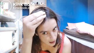 pretty and sexy lady poops