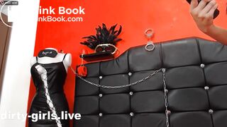 Fetish girl licking fresh scat from dildo