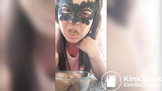 Jap*Scat*Slut chews her shit in close up mode