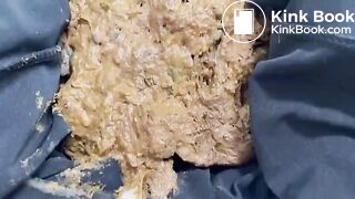 Black leather pants pooping