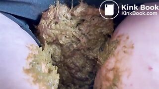 Black leather pants pooping