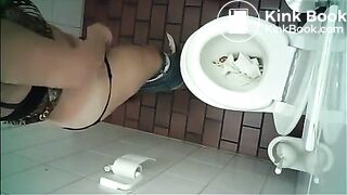 Mature woman shits
