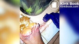 Ebony dookie in the shower