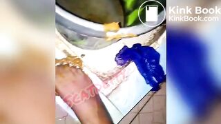 Ebony dookie in the shower