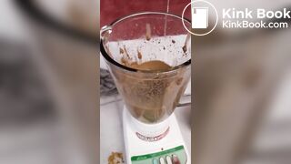 Girl making scat and piss cocktail