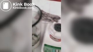 Girl making scat and piss cocktail