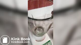 Girl making scat and piss cocktail