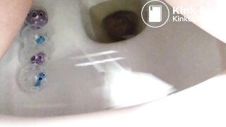 Poop into toilet 3
