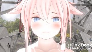 Close up of girl's face while pooping