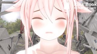 Close up of girl's face while pooping