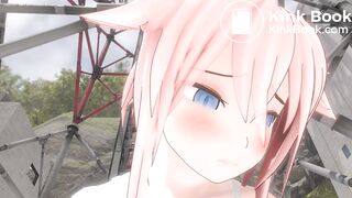 Close up of girl's face while pooping