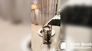 Horny Girl shits on Plate