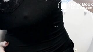 Magdalena has diarrhea in the toilet after she took a laxative after Thank