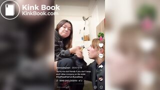 Sexy girl pooping on the potty with her legs