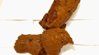 Firm poop on toilet lid.