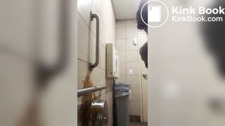 Girl diarrhea on the wall
