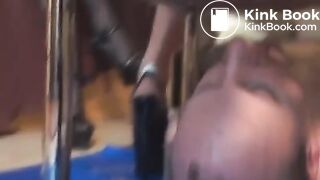 Mistress clogs slave’s mouth with soft shit