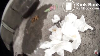 Japanese woman poops outdoors 1