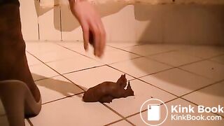 Catching Long turd with hand