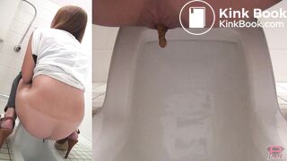 cute girl shit a lot in toilet