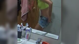 Girl fart and pooping 5