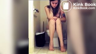 Cute Skinny Brunette Pisses & Shits - Part 2 (50 fps)