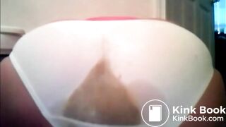Girl sitting panty poop